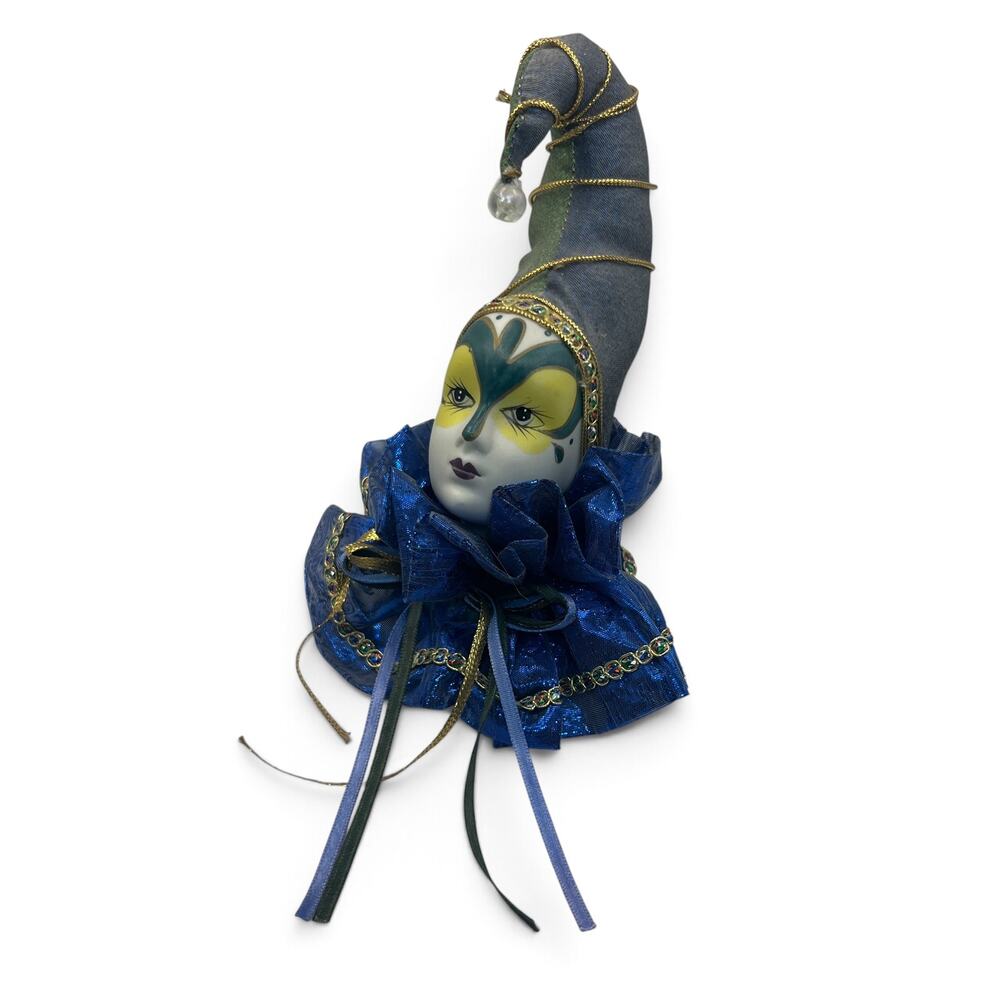 Vintage Silvestri Hand Painted Ceramic Venetian Jester Harlequin Clown Figurine